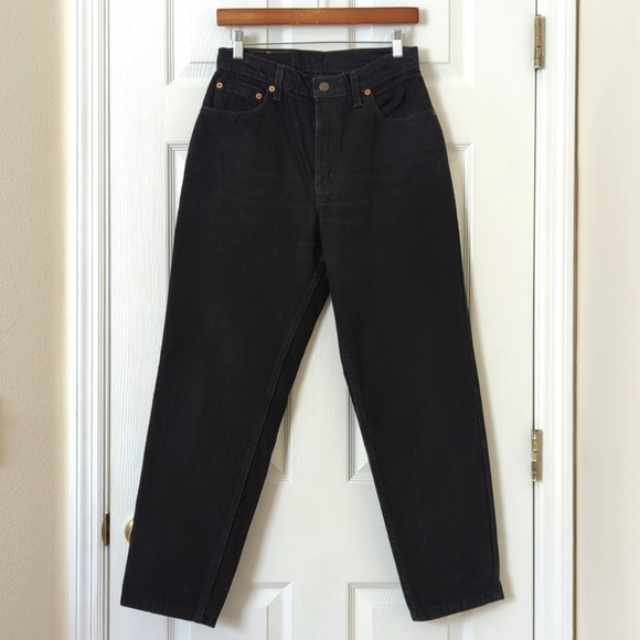 Levi's 90's Vintage 550 Classic High Rise Relaxed Fit Tapered Leg Jeans Black 8 - Picture 1 of 15
